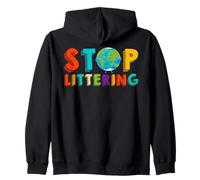 Deja de Tirar Basura Día de la Tierra Salva Lindo Planeta Estudiantes Sudadera con Capucha