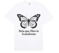 Deja Que Dios te transforme Mariposa Cristiano fe Comfort Colors Adult Heavyweight T-Shirt
