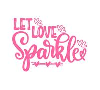 Deja que el amor brille, San Valentín, corazón, el amor es mío, vacaciones. Calcomanías de letras 36x50.3cm Autoadhesivo Rosa