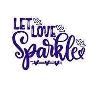 Deja que el amor brille, San Valentín, corazón, el amor es mío, vacaciones. Calcomanías de vinilo para murales y paredes 36x50.3cm Fácil instalación Azul oscuro