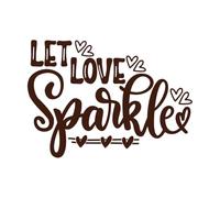 Deja que el amor brille, San Valentín, corazón, el amor es mío, vacaciones. Calcomanías de vinilo para murales y paredes 50.4x70.4cm Decoración de carrocerías Café