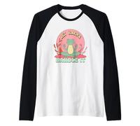 Deja Que el Karma lo maneje Rana meditadora Zen Camiseta Manga Raglan