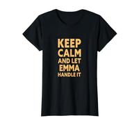 Deja Que Emma lo maneje Divertido Nombre de Emma Camiseta gráfica económica, Mujer, Negro, L