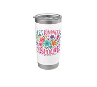 Deja que la bondad florezca arte floral positivo Vaso térmico de acero inoxidable de doble pared
