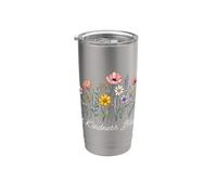Deja que la bondad florezca Flor Floral Positividad Salud mental Vaso térmico de acero inoxidable de doble pared