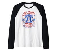Deja Que la Libertad suene la Campana 4 de Julio Camiseta Manga Raglan