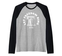 Deja Que la Libertad suene la Campana de la Libertad Camiseta Manga Raglan
