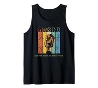Deja Que la música Sea tu micrófono Retro de Voz Camiseta sin Mangas