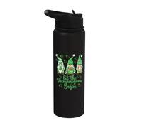 Deja que las travesuras comiencen los gnomos irlandeses - Día de San Patricio Stainless Steel Insulated Water Bottle