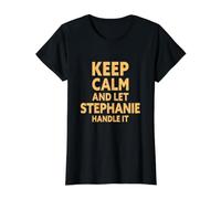 Deja Que Stephanie lo maneje Divertido Stephanie Nombre Camiseta gráfica económica, Mujer, Negro, XL