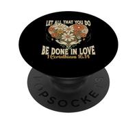 Deja Que Todo lo Que Haces se Haga en Amor 1 Corintios 16 Biblia PopSockets PopGrip Adhesivo