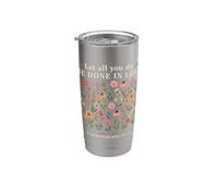 Deja que todo lo que hagas se haga en amor Christian Wildflowers Faith Vaso térmico de acero inoxidable de doble pared