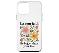 Deja que tu fe sea más grande que el miedo Retro Flower Religious Carcasa para iPhone 12 mini