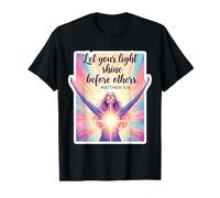 Deja Que tu luz Brille Ante los demás Biblia Cristiana Mujer Dios Camiseta