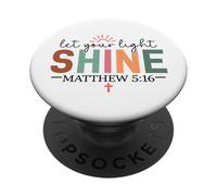 Deja Que tu luz Brille Cristianos Hombres y Mujeres Cristianos PopSockets PopGrip Adhesivo