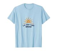 Deja Que tu luz Brille, Logotipo Inspirador del Sol Camiseta, Hombre, Azul Bebé, XL