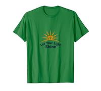 Deja Que tu luz Brille, Logotipo Inspirador del Sol Camiseta, Hombre, Verde Kelly, 3XL