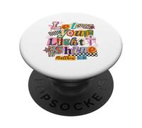 Deja Que tu luz Brille Mateo 5:16 Cita de fe Cristiana PopSockets PopGrip Adhesivo