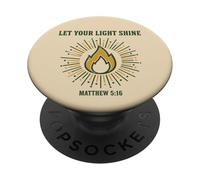 Deja Que tu luz Brille Mateo 5 16 versículo bíblico Cristiano PopSockets PopGrip Adhesivo