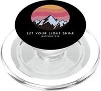 Deja Que tu luz Brille Mateo 5:16 - Verso Bíblico Cristiano PopSockets PopGrip para MagSafe