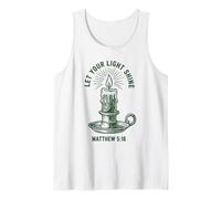 Deja Que tu luz Brille Matthew Christian Faith Candle Camiseta sin Mangas
