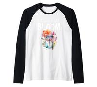 Deja que tu luz florezca la flor de libélula Camiseta Manga Raglan