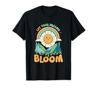 Deja que tus sueños florezcan lindo diseño de flores retro Camiseta