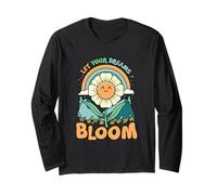 Deja que tus sueños florezcan lindo diseño de flores retro Manga Larga
