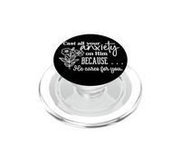 Deja Todas Tus ansiedades en Él Porque te cuida PopSockets PopGrip para MagSafe