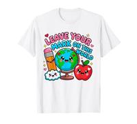 Deja tu huella en este mundo Último día de escuela Maestro Niño Camiseta