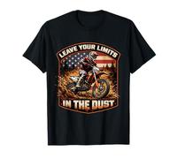 Deja Tus límites en el Polvo USA Dirt Bike Motocross Rider Camiseta