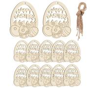 Deja volar tu creatividad con estos recortes de madera sin procesar perfectos para pintar y hacer tus propias decoraciones de Pascua. Cada madera hueca en forma de huevo