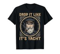 Déjalo Caer como si Fuera yate Barco capitán náutico Marinero Camiseta gráfica económica, Hombre, Negro, L