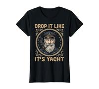 Déjalo Caer como si Fuera yate Barco capitán náutico Marinero Camiseta gráfica económica, Mujer, Negro, L