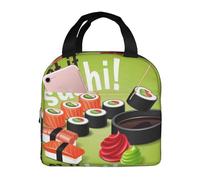 Déjalo Sushi Bolsa Isotermica Portátil Bolsa Nevera Frescura Bolsas De Almuerzo Para Mujer Oficina Trabajo 22X20X13Cm