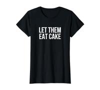 Déjalos Comer Pastel Camiseta gráfica económica, Mujer, Negro, L