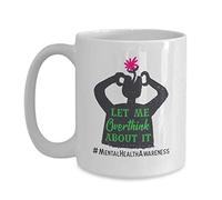 Déjame Pensarlo Demasiado Concientización Sobre La Salud Mental Taza Único Taza De Café Divertido Tazas De Desayuno Para Oficina Hogar Té 330Ml