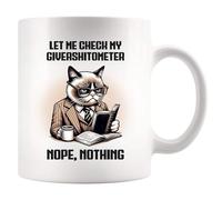 Déjame Revisar Mi Giveashitómetro No, Nada Sarcástico Taza Con Asa Taza De Café Porcelana Tazas 330Ml Para Té Café Capuchino