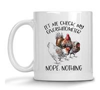 Déjame Revisar Mi Pollo Giveashitometer Tazas De Cerámica Con Asa Taza Único Tazas De Desayuno Para Leche Oficina Té 330Ml