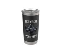 Déjame ver tus pies Alfa Lobo Irónico Meme Vaso térmico de acero inoxidable de doble pared