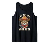 Déjame Ver Tus pies Gracioso Gato Ofensivo Meme Camiseta sin Mangas