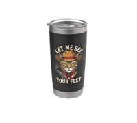 Déjame ver tus pies gracioso gato ofensivo Meme Vaso térmico de acero inoxidable de doble pared