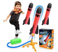 DejaNard Cohete de Juguete para Niños con Bomba de Pie - Lanzador de Cohetes de Espuma para Exterior, Juguete de Actividad Física, Regalo para Niños de 3-12 Años para Parque Jardín Fiesta