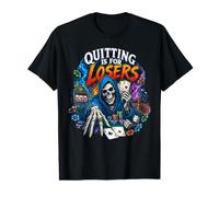 Dejar de Fumar es para Perdedores apuestas Esqueleto Meme Casino Bootleg Camiseta gráfica económica