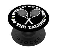 Dejaré Que mi Raqueta Haga el Tenis parlante PopSockets PopGrip Adhesivo