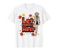 Déjate Descansar. Feliz otoño Ya'll. Mujeres Luv Abrigos de otoño. Camiseta gráfica económica, Hombre, Blanco, M