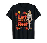 Déjate Descansar. Feliz otoño Ya'll. Mujeres Luv Abrigos de otoño. Camiseta gráfica económica, Hombre, Negro, S