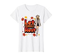Déjate Descansar. Feliz otoño Ya'll. Mujeres Luv Abrigos de otoño. Camiseta gráfica económica, Mujer, Blanco, XS