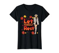 Déjate Descansar. Feliz otoño Ya'll. Mujeres Luv Abrigos de otoño. Camiseta gráfica económica, Mujer, Negro, XL