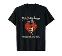 Dejé mi corazón en el muro de escalada Sweet Script Camiseta